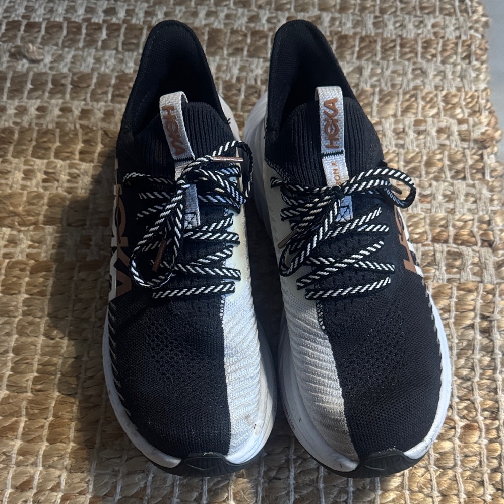 Hoka Women’s Black & White Athletic Running Shoes